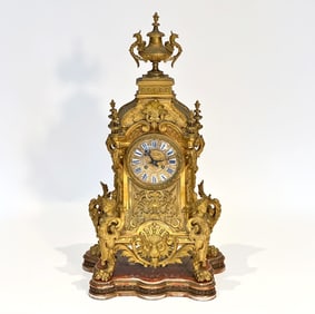 Louis XV Gilt-Bronze Mantel Clock