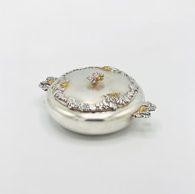Gilt Floral Decorated 99 Silver Covered Box