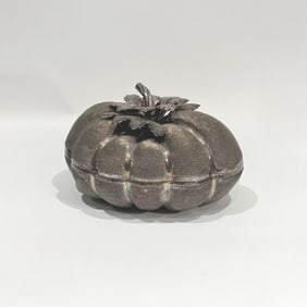 Large Silvered Pumpkin-form Box