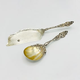 Two Reed & Barton "Les Six Fleurs" Pattern Sterling Silver Serving Pieces