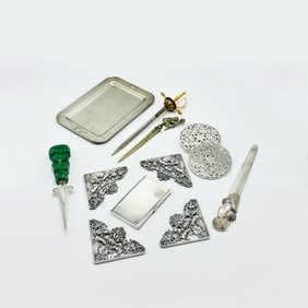 Group of Sterling Silver and Silver Plated Desk Items
