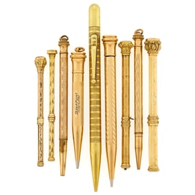 Assorted Group of Nine Antique and Vintage Lead Pencils