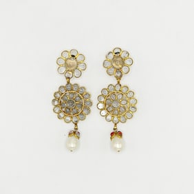 Chanel Pair of Gripoix Glass Pendant Earclips