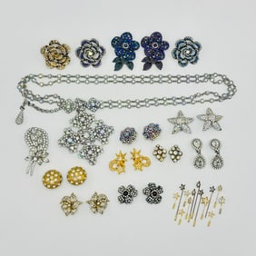 Group of Rhinestone Costume Jewelry