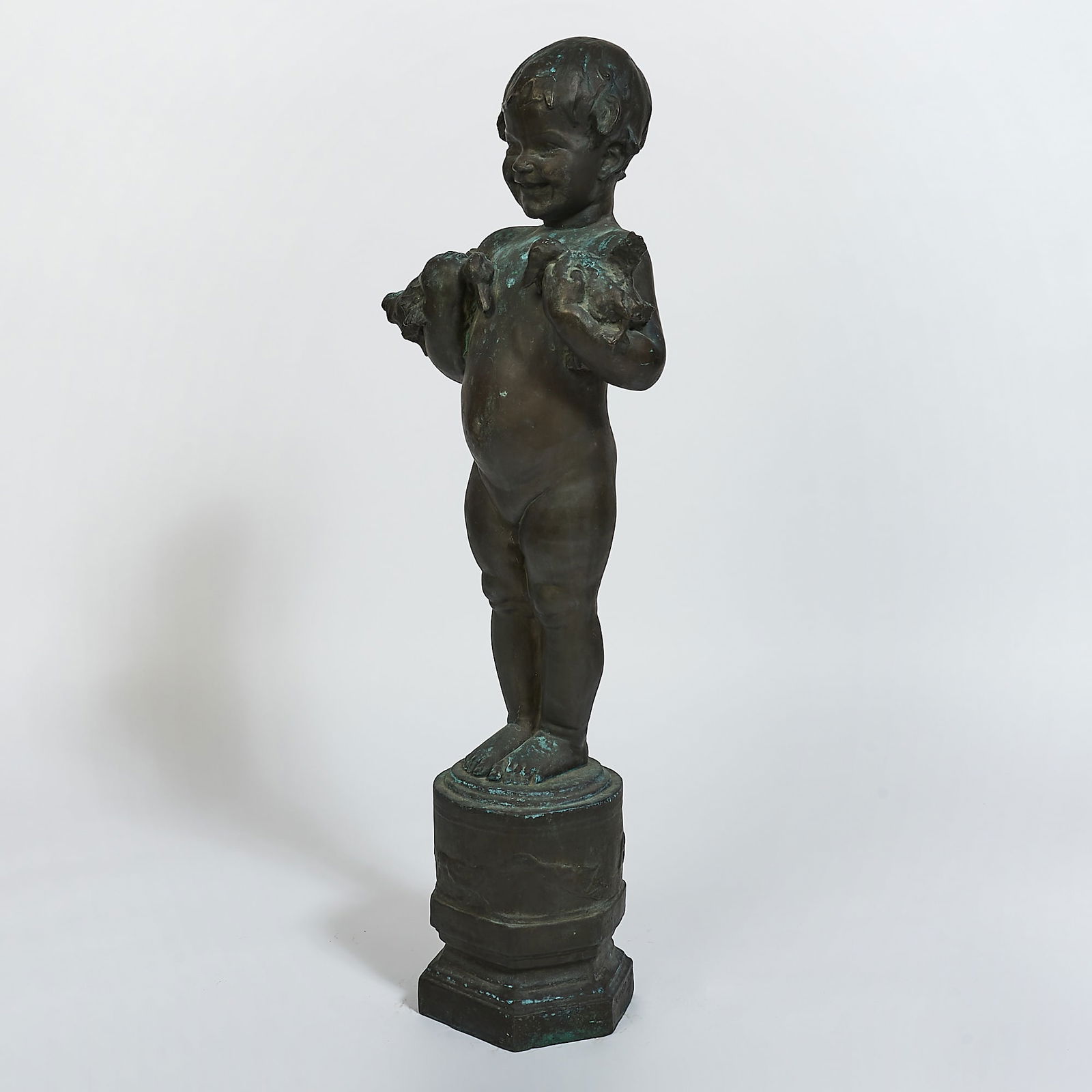 Edith Barretto Stevens Parsons: American, 1878-1956Duck BabySigned E Barreto Parsons, inscribed Copyright, and stamped Gorham Co. Founders and with the founderies marks Bronze