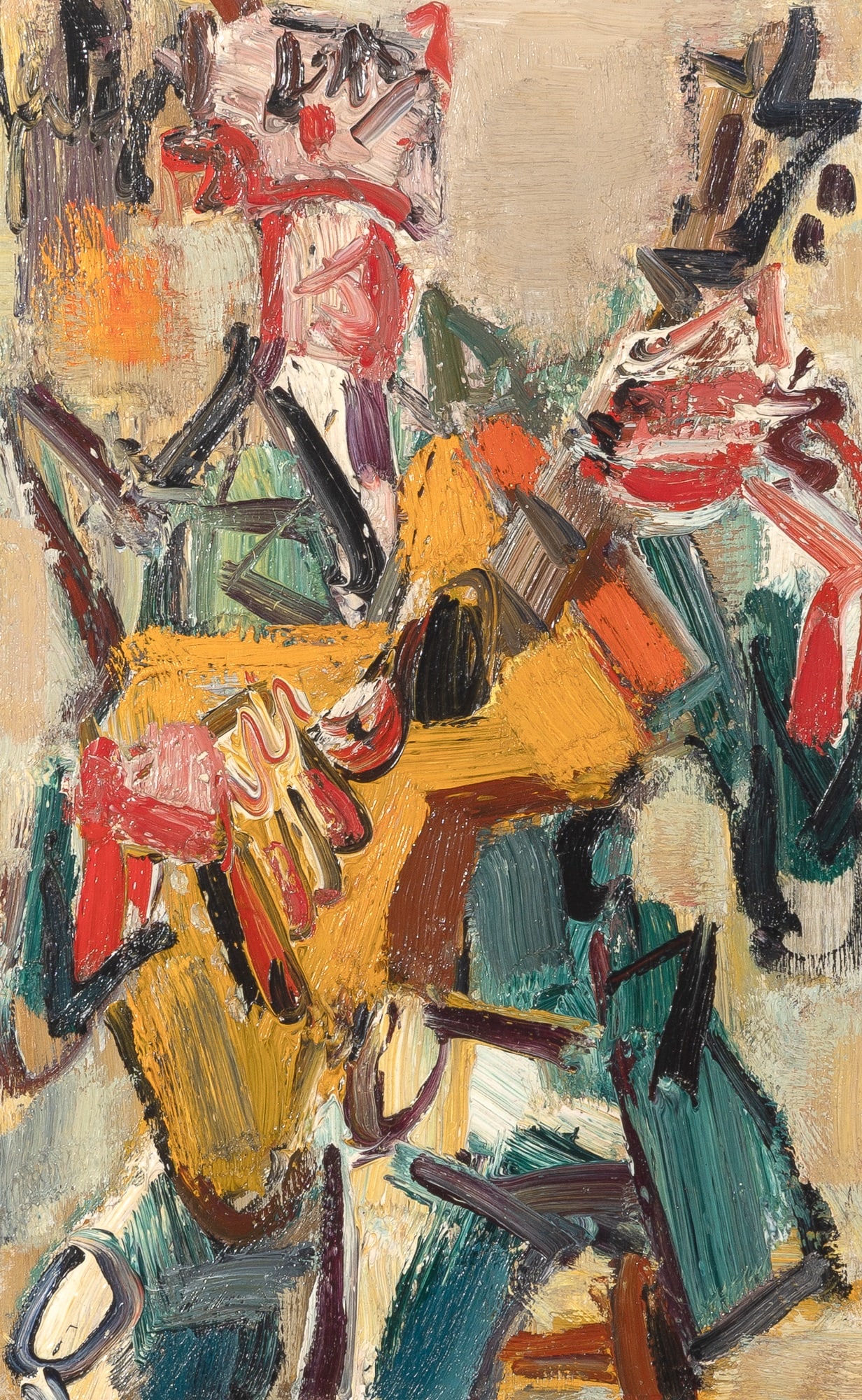 Gen Paul: French, 1895-1975Homme à la GuitareSigned Gen Paul (ul)Oil on Masonite13 3/4 x 8 11/16 inches (35 x 22 cm) (Framed: 22 1/8 x 17 inches) In overall good condition; could us