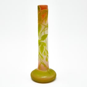Gallé Art Nouveau Acid-Etched Cameo Glass Vase