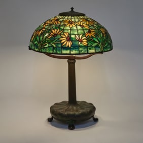 Tiffany Studios Bronze and Leaded Glass Black-Eyed Susan Table Lamp