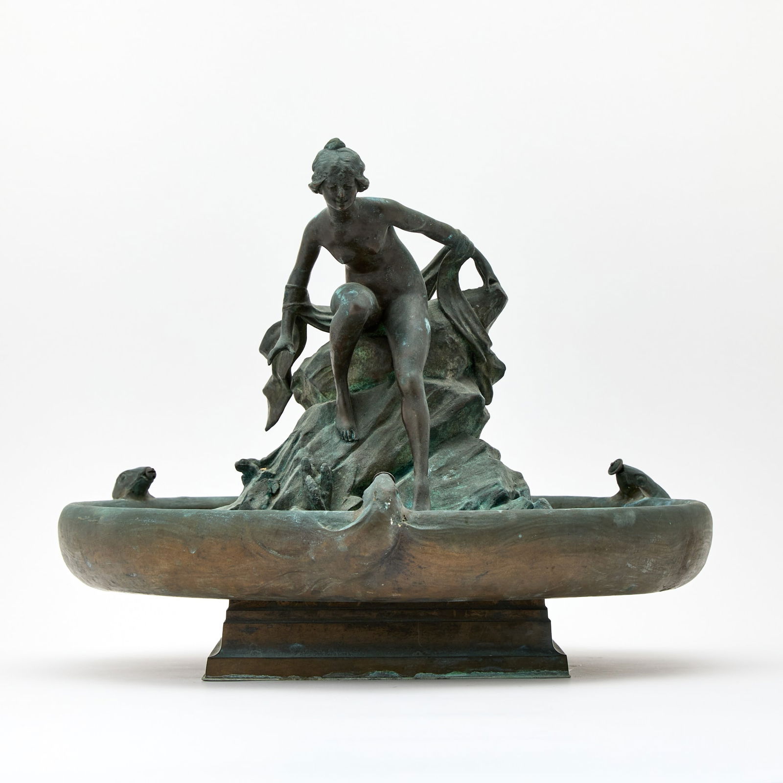 Patinated Bronze Fountain with Water Nymph (1 of 10)