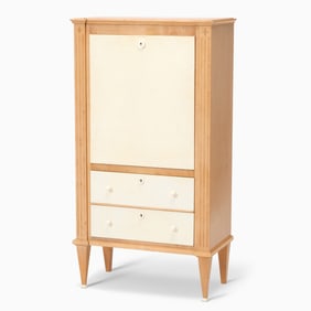 André Arbus Oak, Parchment and Ivorine Secrétaire à Abbatant