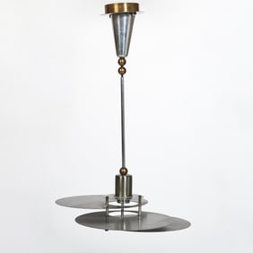 Attributed to René Herbst Bauhaus Style Modernist Chandelier