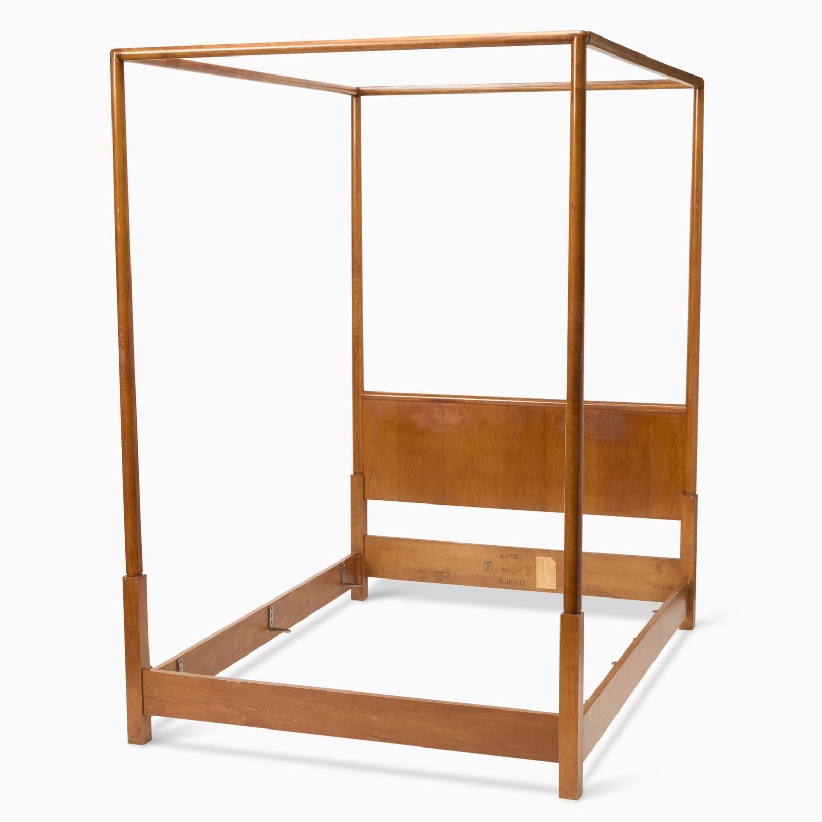 T.H. Robsjohn Gibbings for Widdicomb Walnut "Model 5020" Double Full Tester Bedstead (1 of 7)