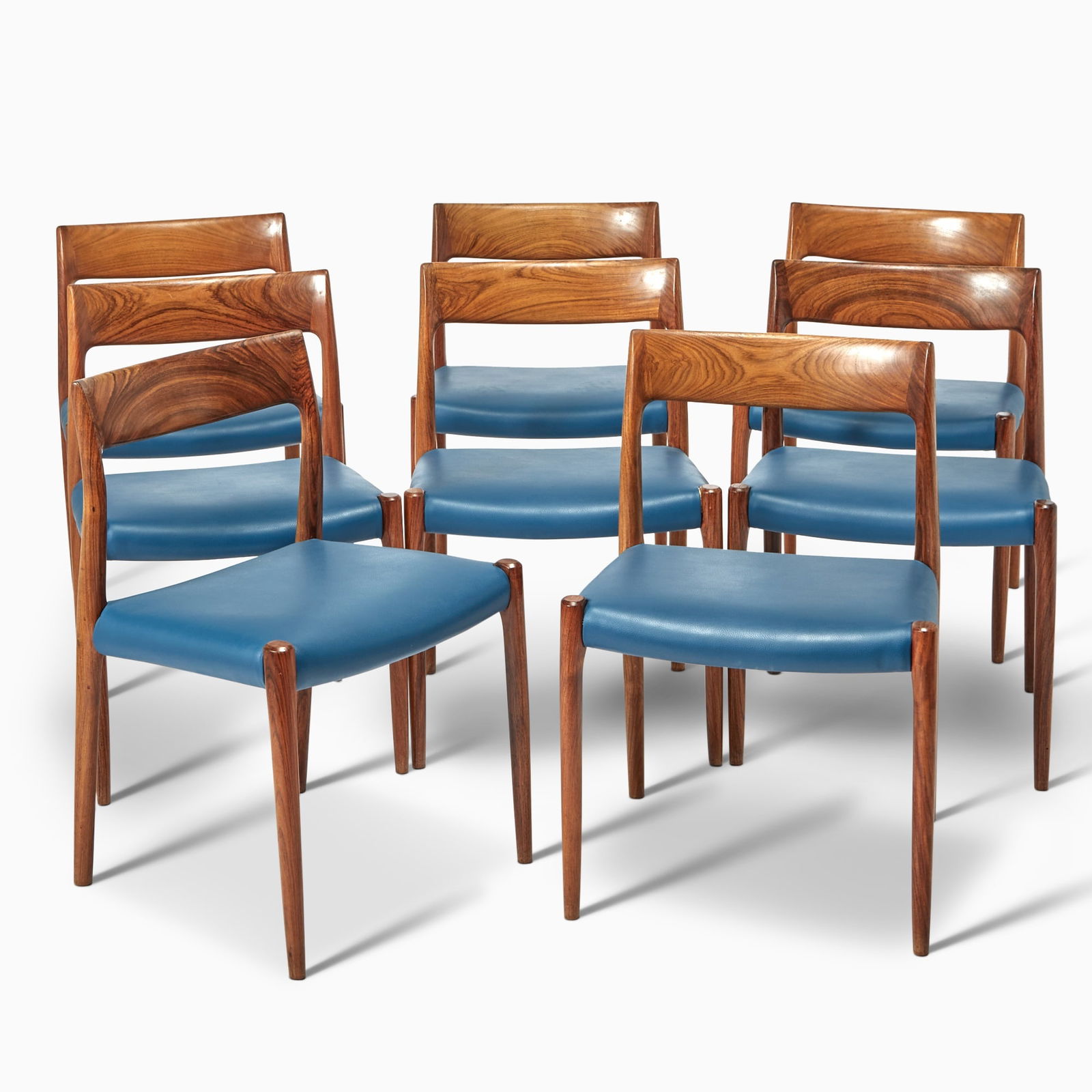 Set of Eight Niels Moller Upholstered Rosewood Dining Chairs (1 of 3)