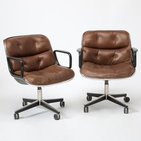 Pair of Charles Pollock for Knoll Upholstered Executive Office Chairs