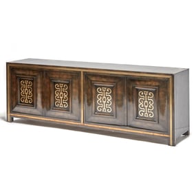 William Doezema for Mastercraft Elm and Brass Sideboard