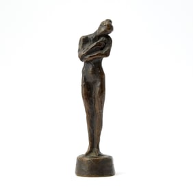 Dutch Patinated Bronze Figure of a Young Mother and Child