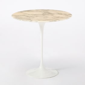 Eero Saarinen for Knoll Enameled Metal and Marble Top “Tulip” Occasional Table