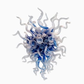 Dale Chihuly Raphael Blue Blown Glass Wall Sconce