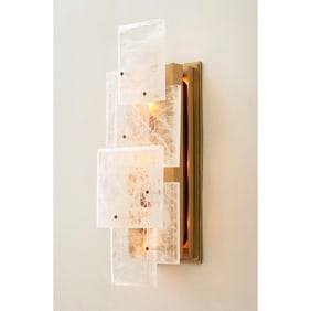 Pair of Pagani Studio Antiqued Bronze and Rock Crystal "Esterel I" Wall Sconces