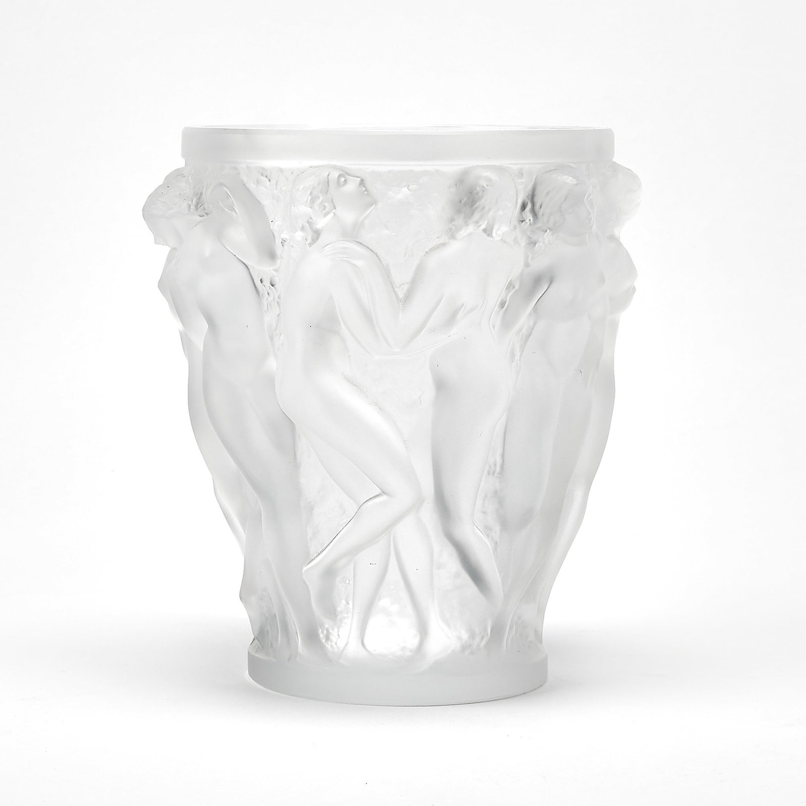 Lalique Molded Glass "Bacchantes" Vase (1 of 6)