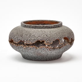 Daniel Clayman Pâte-de-Verre and Copper Vessel