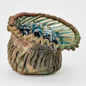 June Schwarcz Patinated and Enameled Copper Vessel