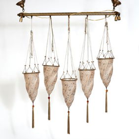 Fortuny Glass "Cesendello" Tiered Five-Light Fixture