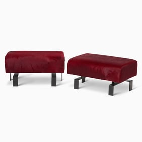 Pair of Xavier Dohr Studio Bronze and Upholstered Benches