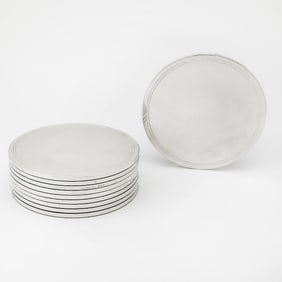Set of Ten English Sterling Silver Placemats