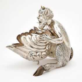 Continental Silver Figural Decanter