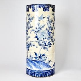 Japanese Arita Porcelain Umbrella Stand