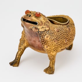 Chinese Gilt Copper Alloy Figural Censer