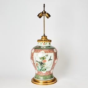 Chinese Famille Verte Porcelain Baluster Jar