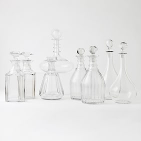 Six Baccarat Glass Decanters