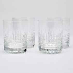 Set of Four Baccarat Cut Glass "Nancy" Pattern Old Fashion Tumblers