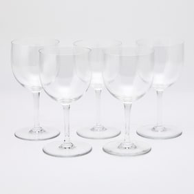 Set of Five Baccarat Glass "Montaigne" Pattern Water Goblets