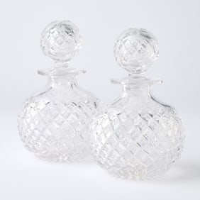 Pair of Cut-Glass Perfume Bottles