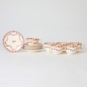 Minton Porcelain "Rose" Pattern Partial Tea Service