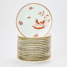 Set of Sixteen Richard Ginori Porcelain "Siena Rust" Pattern Salad Plates