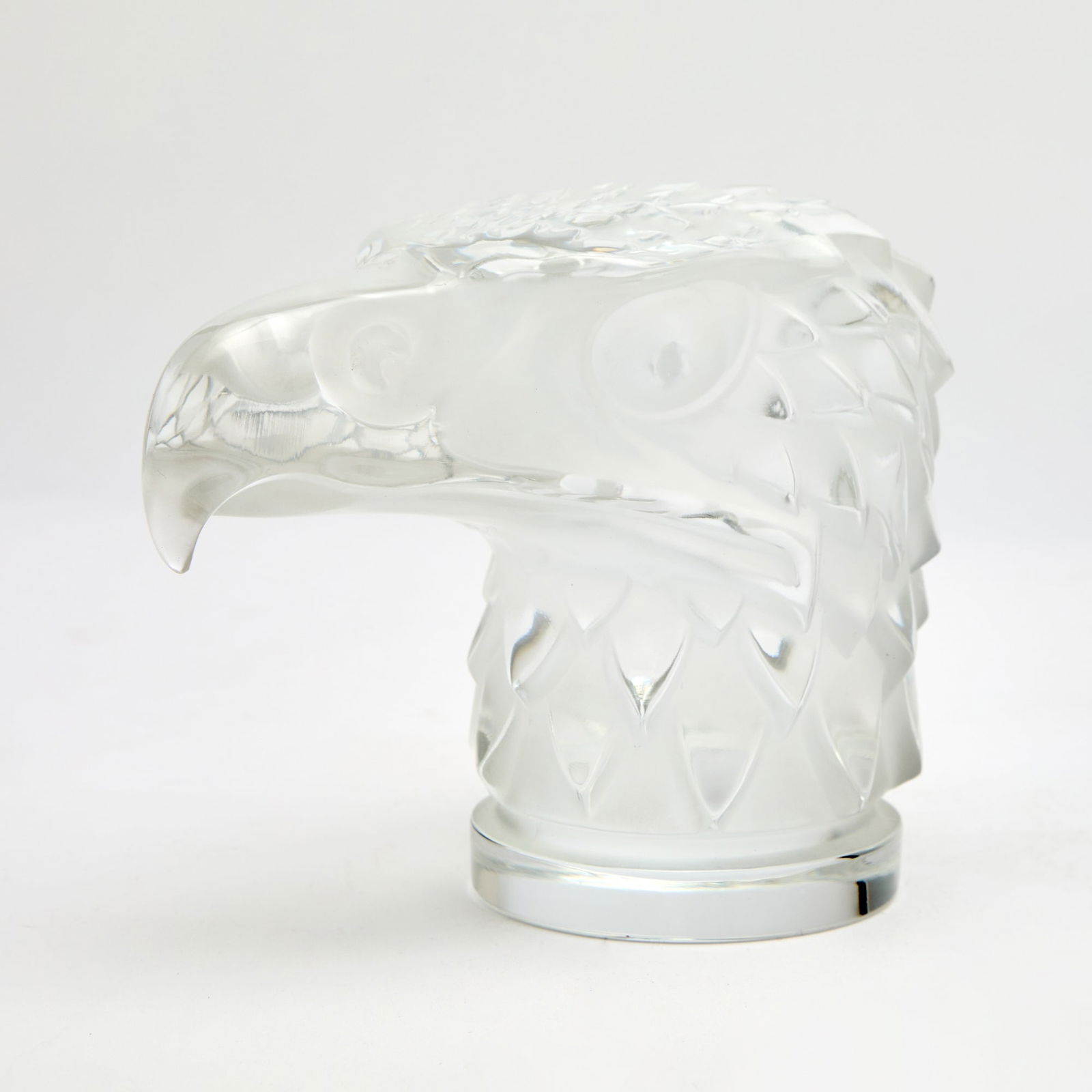 Lalique Molded Colorless Glass Eagle Head Desk Weight (1 of 4)
