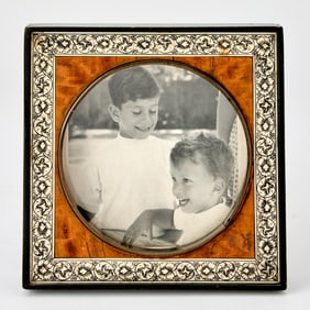 Anglo Indian Style Bone and Fruitwood Picture Frame