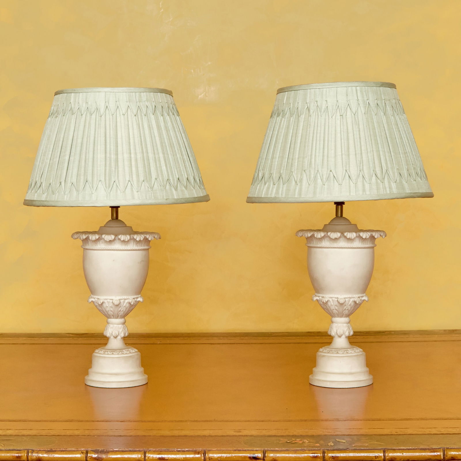 Pair of Neoclassical Style Composite Lamps (1 of 1)