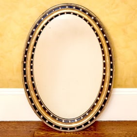 Irish Regency Cut Glass-Mounted Gilt and Ebonized Mirror