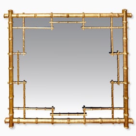Regency Style Faux Bamboo Giltwood Mirror