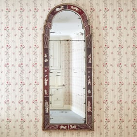 Bohemian Engraved and Églomisé Decorated Mirror