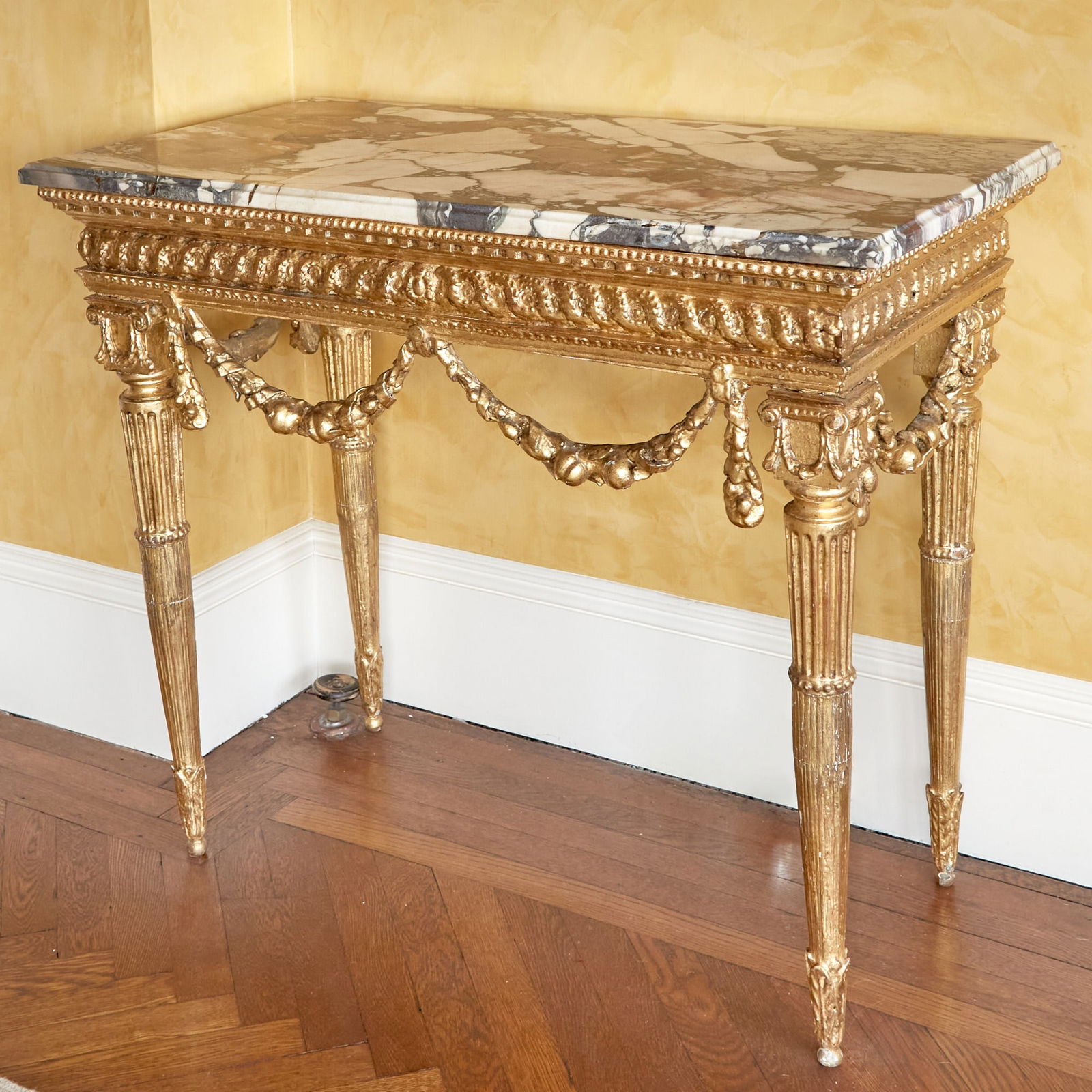 Continental Neoclassical Giltwood Console Table (1 of 1)