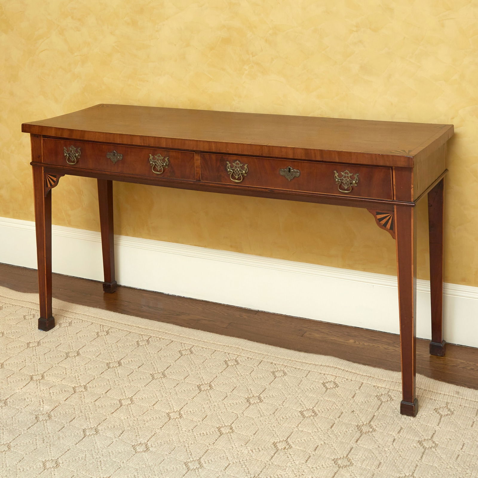 George III Inlaid Mahogany Side Table (1 of 4)