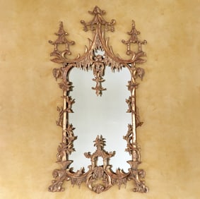 Pair of Irish George III Style Carved Giltwood Mirrors