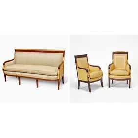 Empire Parcel-Gilt Mahogany Upholstered Suite