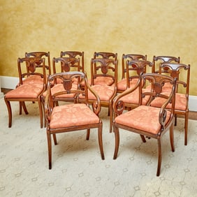 Set of Twelve Regency Mahogany Dining Chairs